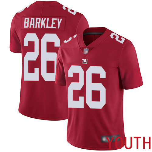 Youth New York Giants #26 Saquon Barkley Red Limited Red Inverted Legend Football NFL Jersey->youth nfl jersey->Youth Jersey